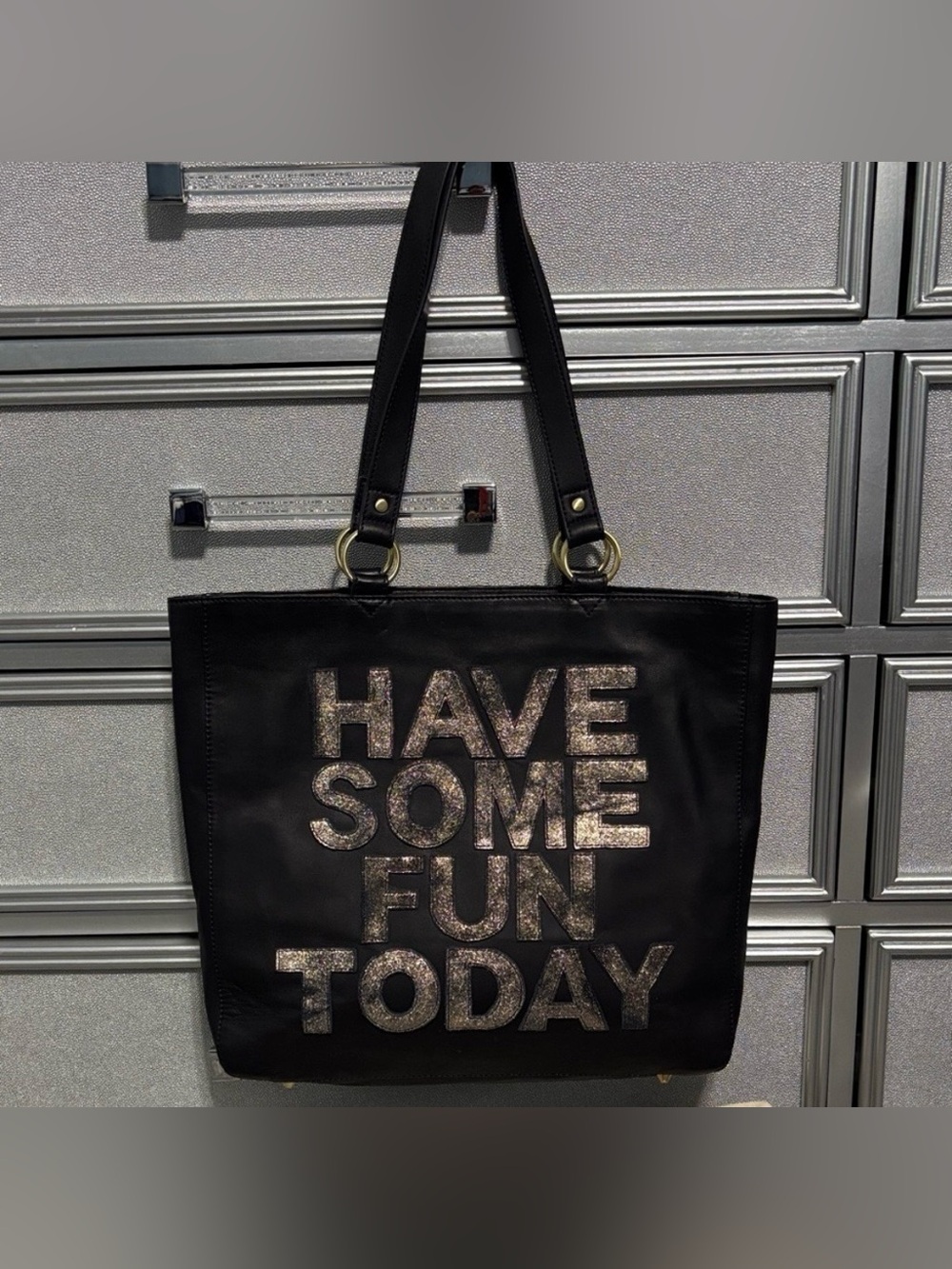 Leather Have Some Fun Today
NAVY BLUE Josie Tote Bag